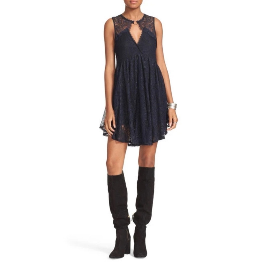Free People Mini Lace Babydoll Swing Dress XS